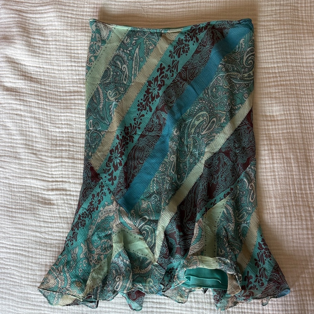 Paisley Silk Lined Boho Women's Skirt
